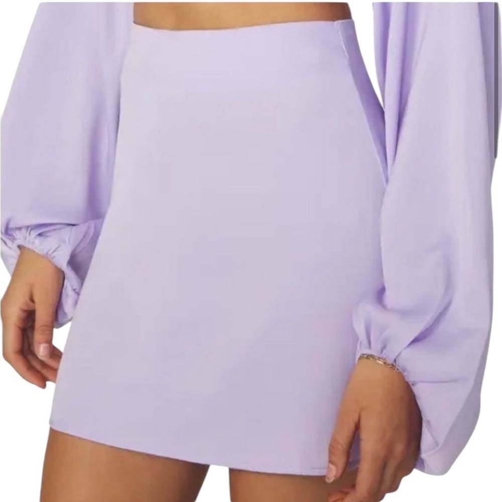Revolve WeWoreWhat‎ women’s Satin Mini Slip Skirt Heather Purple Sz Small New